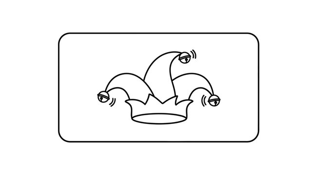 Jester Hat Icon Outline Drawing