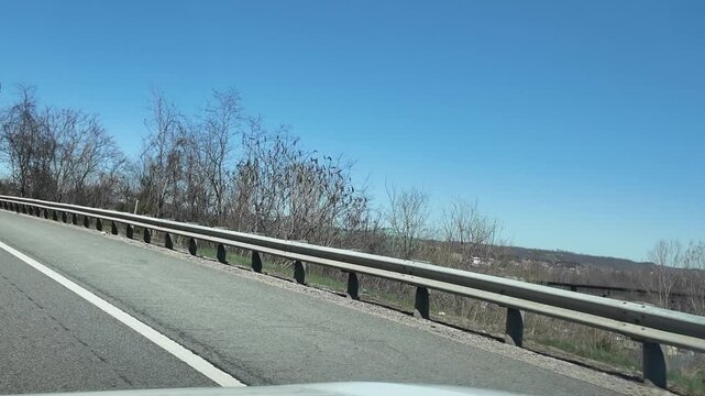 Driving Through Ohio in the Appalachian Mountains on a Clear Day