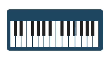 Fototapeta premium Modern Blue Keyboard Instrument, Music Education, Digital Piano Keys