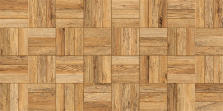 Natural oak parquet flooring texture, light brown wood block pattern background, seamless wooden floor surface for interior design visualization