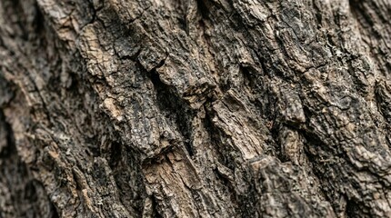Obraz premium Close-up of rough, textured tree bark with deep fissures and natural patterns