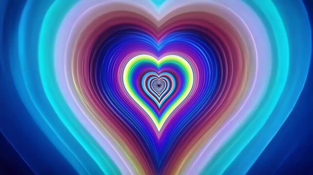 heart love neon abstract colorful romantic valentine glowing pattern design vibrant digital