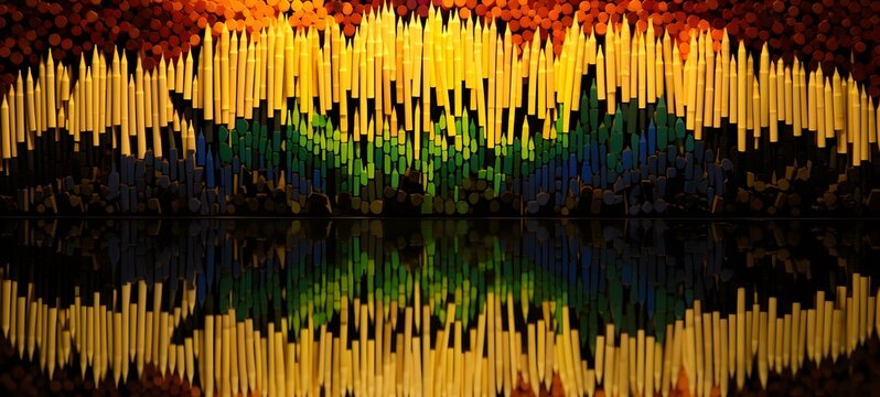 Vineyard shaped matchstick carving,generative AI