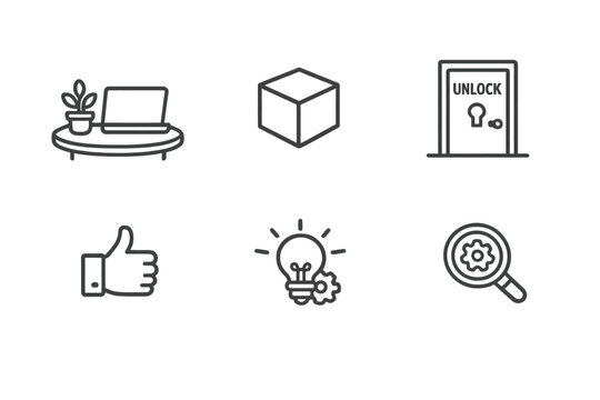 Iconos minimalistas en cuadr&iacute;cula 3x2