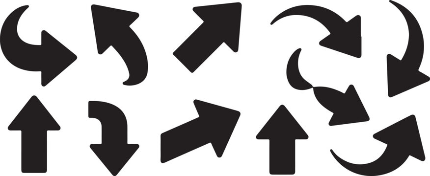 arrow collection arrow symbols curved bendy straight directions