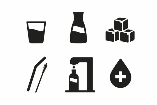 Colecci&oacute;n de iconos de hidrataci&oacute;n