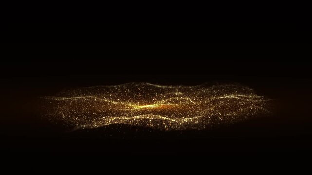 Abstract golden grid lines wave animation, bokeh lights and shiny glitter star dust luxury glitter line stars sparkles, magic tail sparkling glitter star dust trail Animation , slowly moving stars