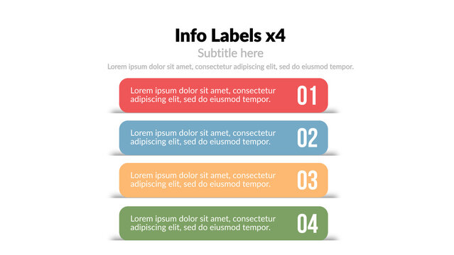 Info Labels X4 &ndash; Dynamic Callouts, Data Tags and Pointer Labels Animation, Modern Infographic Elements for Presentation and Interface Design