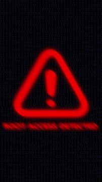Root access detected warning sign on digital binary code background, for cybersecurity concept, digital security