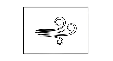 Fototapeta premium Wind blowing, stylized lines and swirls, abstract representation of air movement