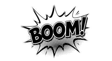Comic Book Boom Explosion Speech Bubble, Retro Pop Art Style © punduh