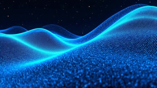 Blue digital wave with starry sky for Digital Transformation and Cyber Infrastructure