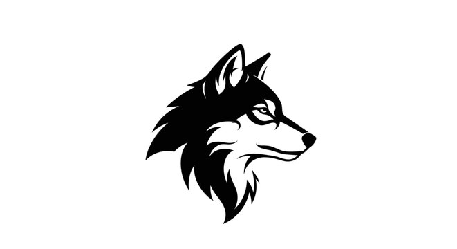 Black and white wolf head 2.