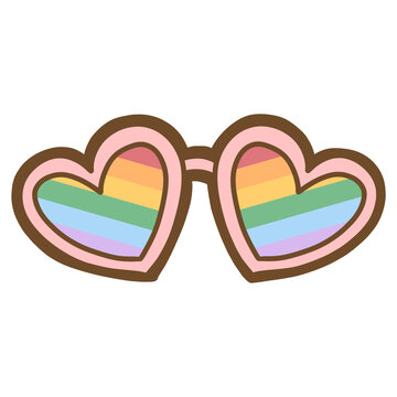 Cute Heart Pride Glasses
