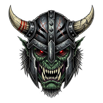 Horned Demon Creature Digital Illustration
