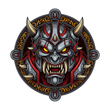 Horned Demon Creature Digital Illustration