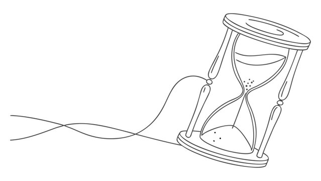 An hourglass with sand flowing, symbolizing the passage of time and urgency.