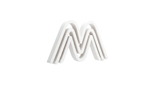 Modern 3D Letter M Logo with a clean, layered design