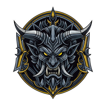 Horned Demon Creature Digital Illustration