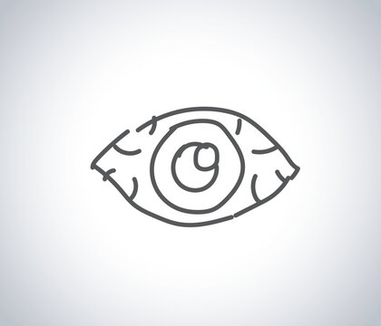 Conjunctival Surgery Line Icon &ndash; Eye Surface Procedure Medical Illustration