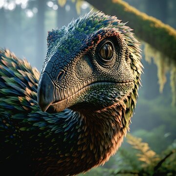 Troodon Bird-like Dinosaur in Forest