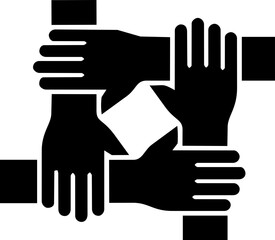 Obraz premium Multicultural unity handshake icon