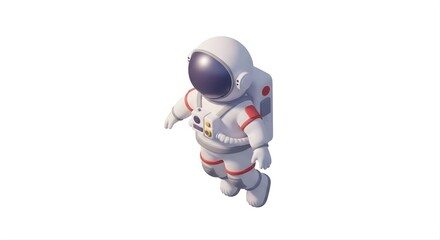 Fototapeta premium 3D Stylized Astronaut Character Floating in Zero Gravity
