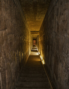 Stone Stair Passage Leading to the Rooftop of Dendera Temple, Egypt