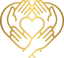 Fototapeta premium Golden minimalist Supportive Community Connection Icon
