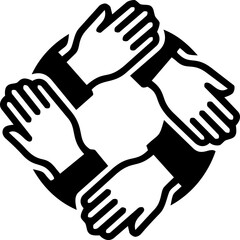 Obraz premium Minimalist Supportive Community Connection Icon