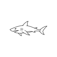 Fototapeta premium Minimalist Shark Outline Design Illustration