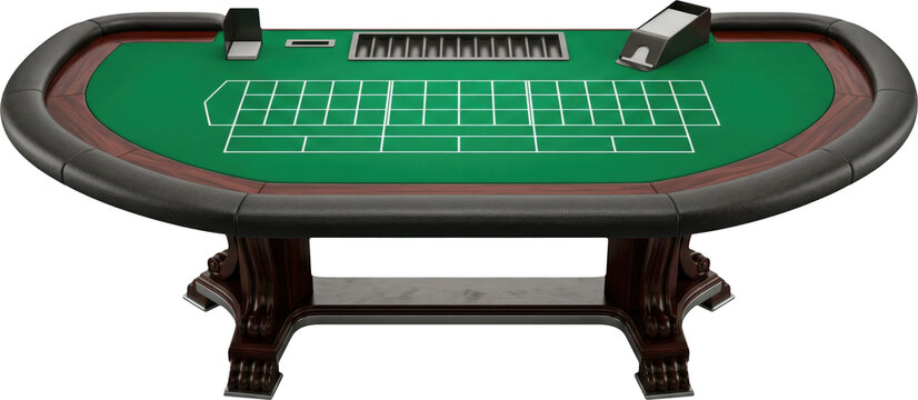 Professional Baccarat Casino Table isolated on transparent background