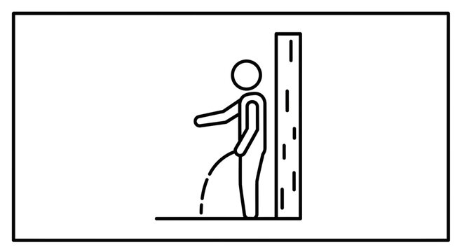 Man Urinating Against Wall Icon