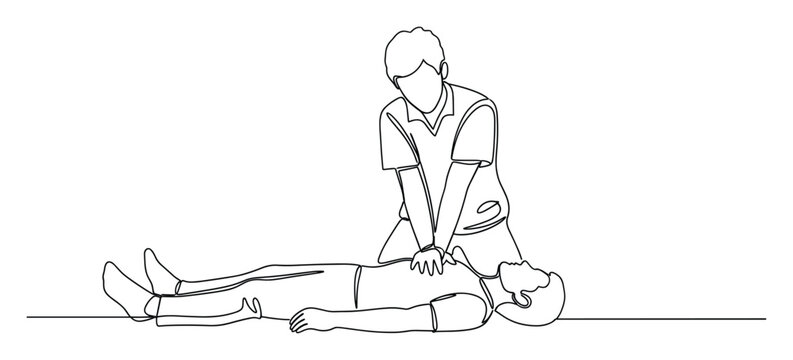First responder demonstrating crucial cardiopulmonary resuscitation chest compressions on a prone patient, illustrating essential life support techniques for healthcare education and