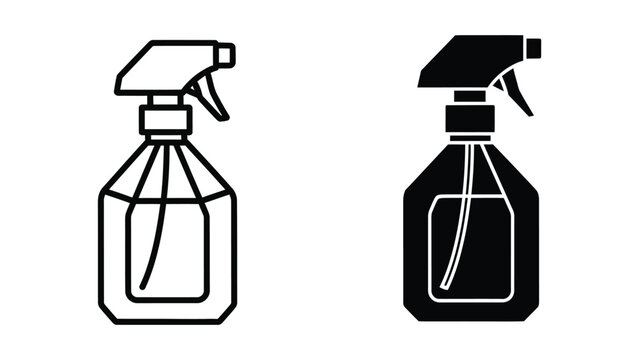 Comparison of transparent and opaque spray bottles with trigger nozzles