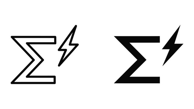 Comparison of a lightweight and bold sigma symbol with lightning bolt accents