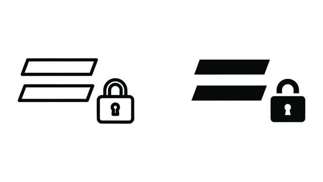 Comparison of secure and insecure data transmission symbols with padlocks