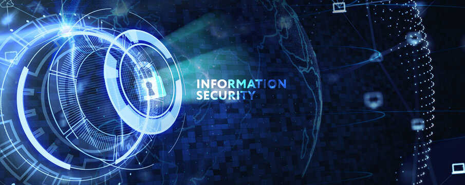 Concept of cyber security, information security and encryption, secure access to personal information, secure Internet access, cybersecurity. 3d illustration