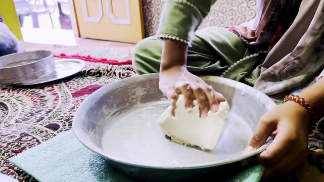 Girls Making Makki di Roti (Maize Roti)