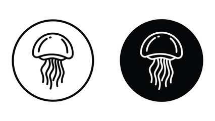 Contrasting jellyfish icons in positive and negative color schemes © Jahidul
