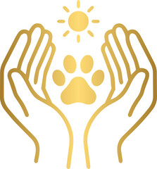Fototapeta premium Golden pet therapy session minimalist illustration