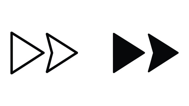 Comparison of outline and filled directional arrow styles in black and white