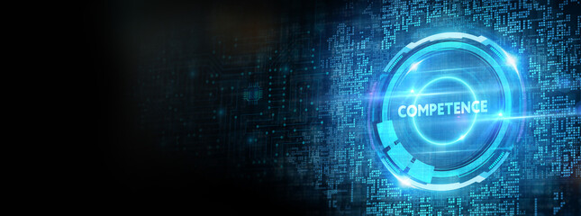 Obraz premium Business, Technology, Internet and network concept. Competence Skill Personal development. 3d illustration