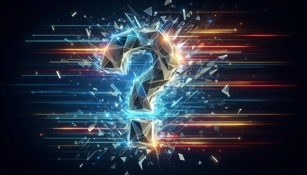 Abstract background, question symbol, illustration, technology
