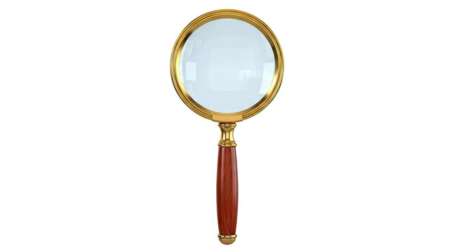 Golden Magnifying Glass with Wooden Handle