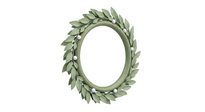Green Laurel Wreath with Pearls
