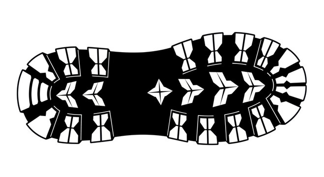 Black Boot Sole with Lug Pattern