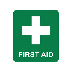 Obraz premium First aid cross medical emergency help sign.