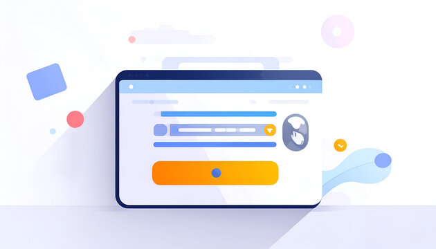 Website interface design with form fields navigation bars and UI elements