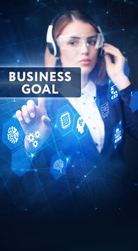 Business goal concept.Business, Technology, Internet and network concept.
